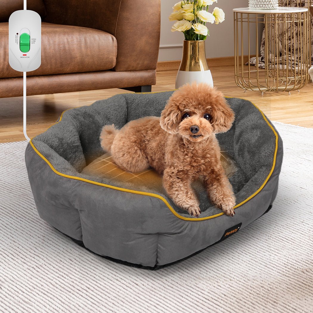 Electric Heated Pet Bed Medium with Removable Cover and Non - Slip Base - Grey - Rivercity House & Home Co. (ABN 18 642 972 209) - Affordable Modern Furniture Australia