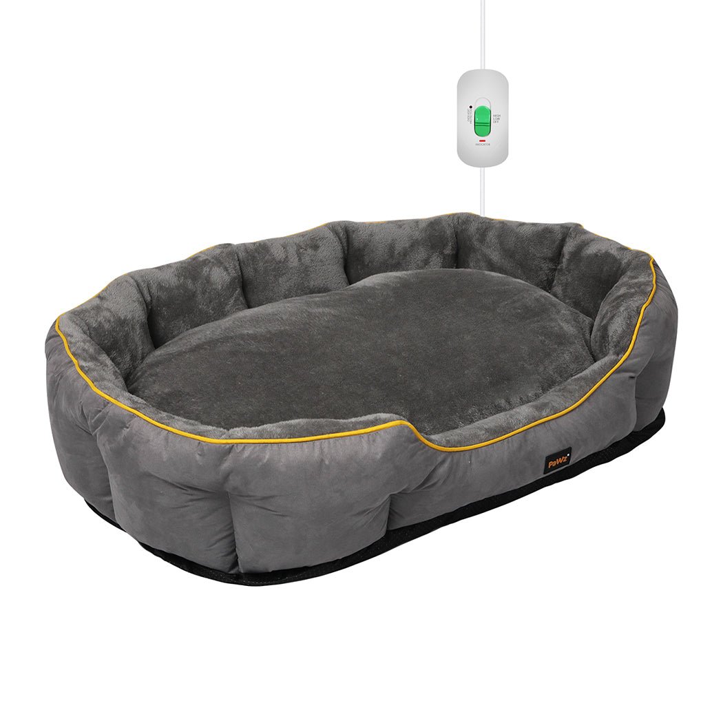 Electric Heated Pet Bed Medium with Removable Cover and Non - Slip Base - Grey - Rivercity House & Home Co. (ABN 18 642 972 209) - Affordable Modern Furniture Australia