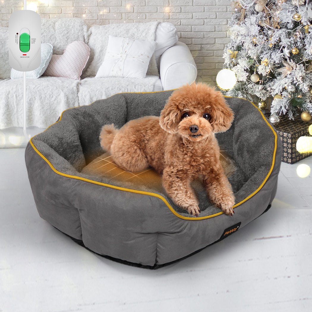Electric Heated Pet Bed Medium with Removable Cover and Non - Slip Base - Grey - Rivercity House & Home Co. (ABN 18 642 972 209) - Affordable Modern Furniture Australia