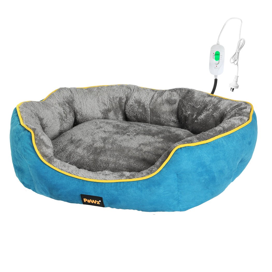 Electric Heated Pet Bed Small with Removable Cover and Bite - Resistant Cable - Blue - Rivercity House & Home Co. (ABN 18 642 972 209) - Affordable Modern Furniture Australia