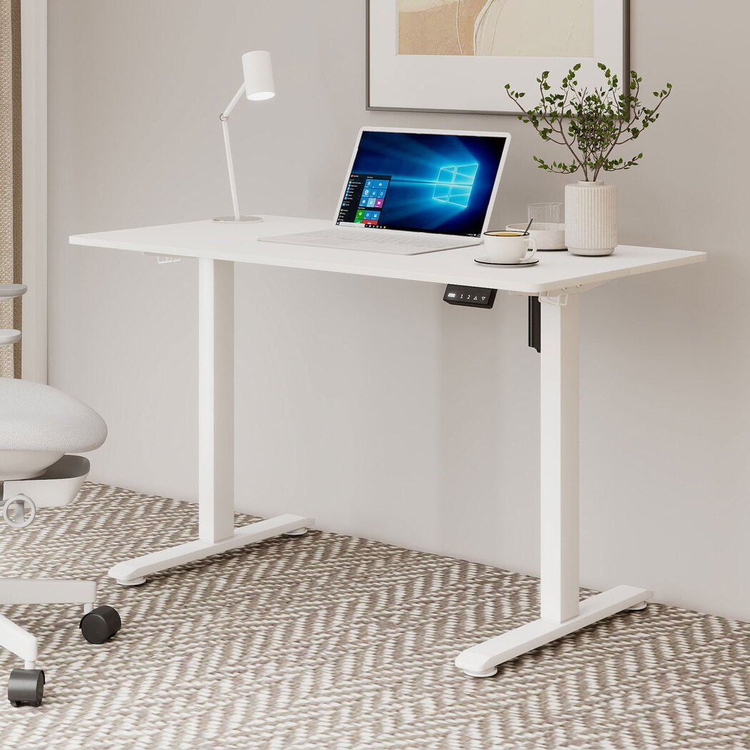 Electric Height Adjustable Standing Desk 110cm - White - Rivercity House & Home Co. (ABN 18 642 972 209) - Affordable Modern Furniture Australia