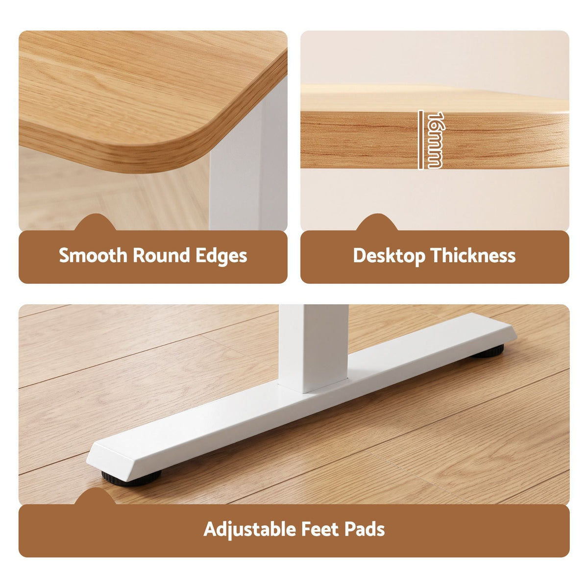 Electric Height Adjustable Standing Desk 120cm - Natural White - Furniture > Office > Desks - Rivercity House & Home Co. (ABN 18 642 972 209) - Affordable Modern Furniture Australia