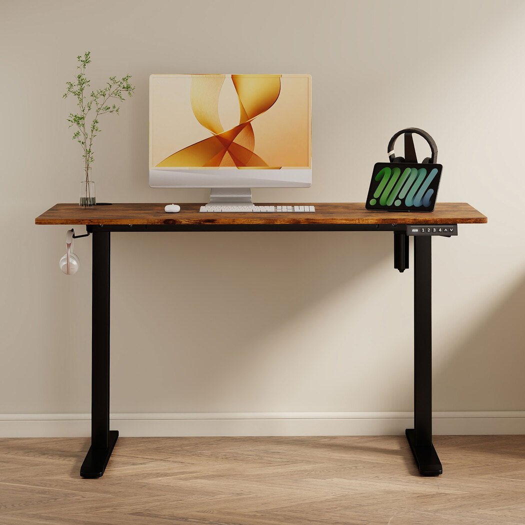 Electric Height Adjustable Standing Desk 120cm - Vintage Oak - Rivercity House & Home Co. (ABN 18 642 972 209) - Affordable Modern Furniture Australia