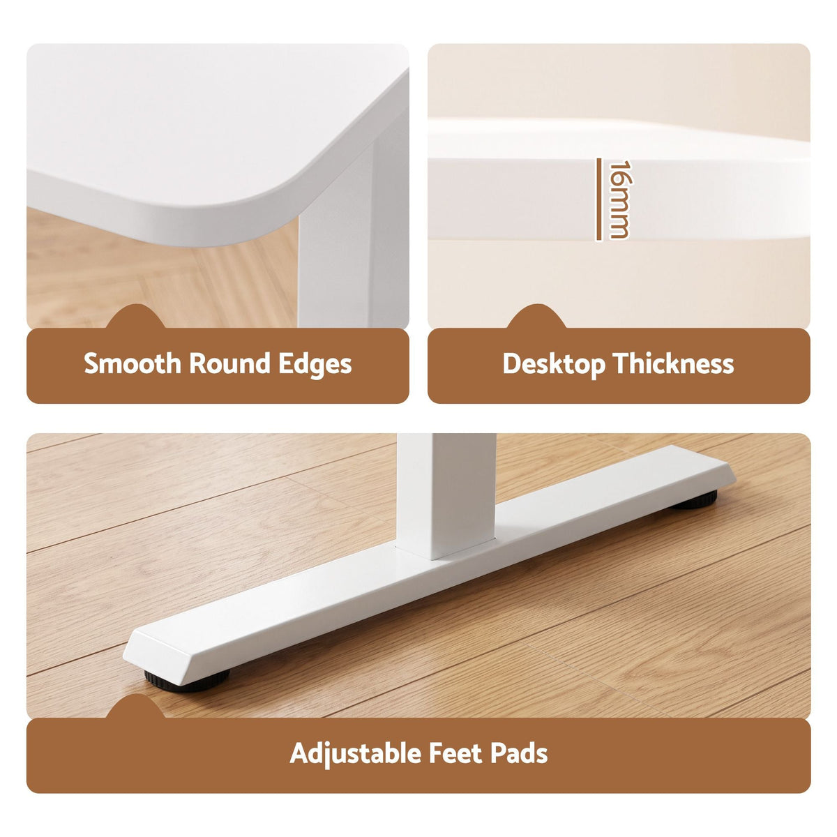 Electric Height Adjustable Standing Desk 120cm - White - Furniture > Office > Desks - Rivercity House & Home Co. (ABN 18 642 972 209) - Affordable Modern Furniture Australia