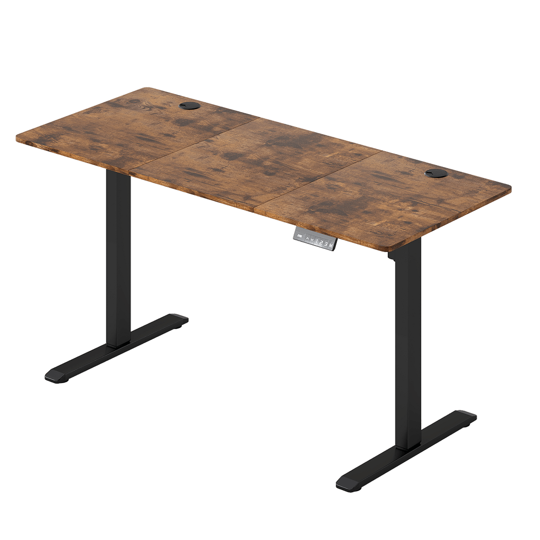 Electric Height Adjustable Standing Desk 140cm with Digital Controller - Vintage Oak - Rivercity House & Home Co. (ABN 18 642 972 209) - Affordable Modern Furniture Australia