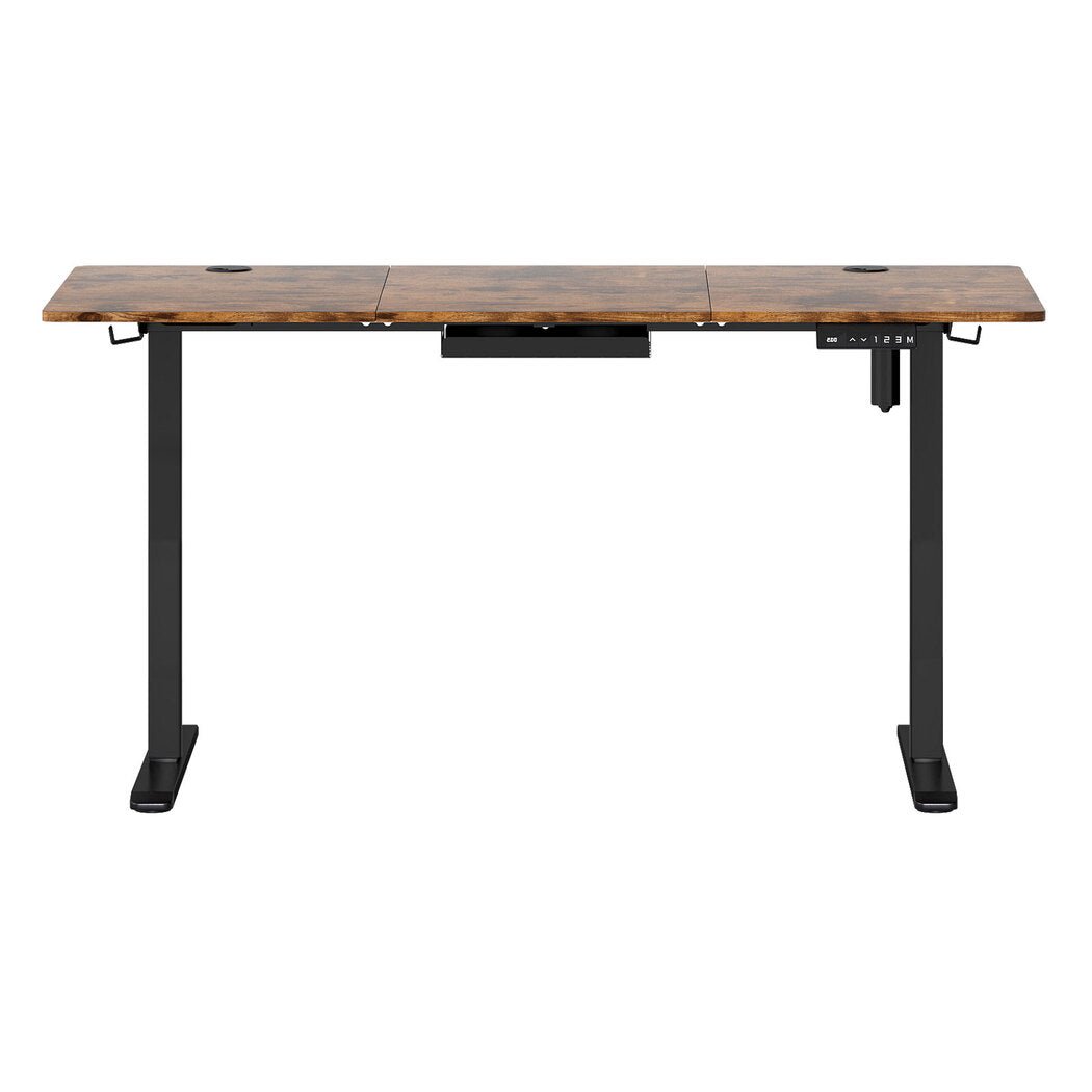 Electric Height Adjustable Standing Desk 140cm with Digital Controller - Vintage Oak - Rivercity House & Home Co. (ABN 18 642 972 209) - Affordable Modern Furniture Australia