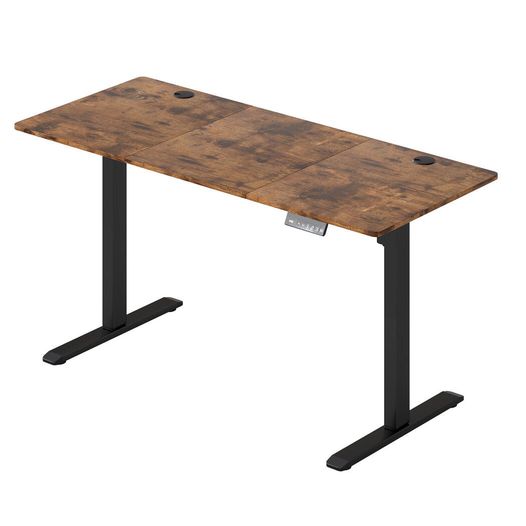 Electric Height Adjustable Standing Desk 140cm with Digital Controller - Vintage Oak - Rivercity House & Home Co. (ABN 18 642 972 209) - Affordable Modern Furniture Australia