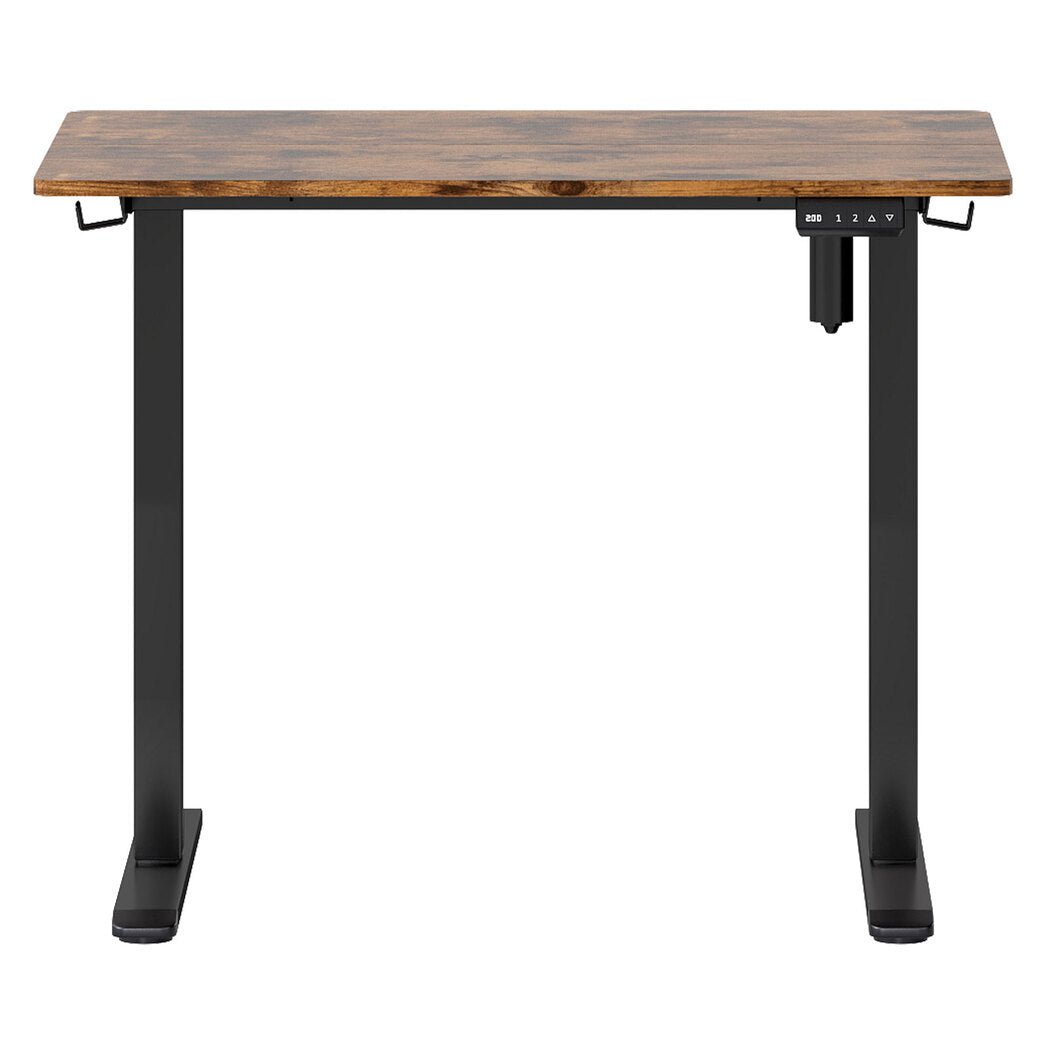Electric Height Adjustable Standing Desk 90x60cm with Dual Panels - Brown - Rivercity House & Home Co. (ABN 18 642 972 209) - Affordable Modern Furniture Australia