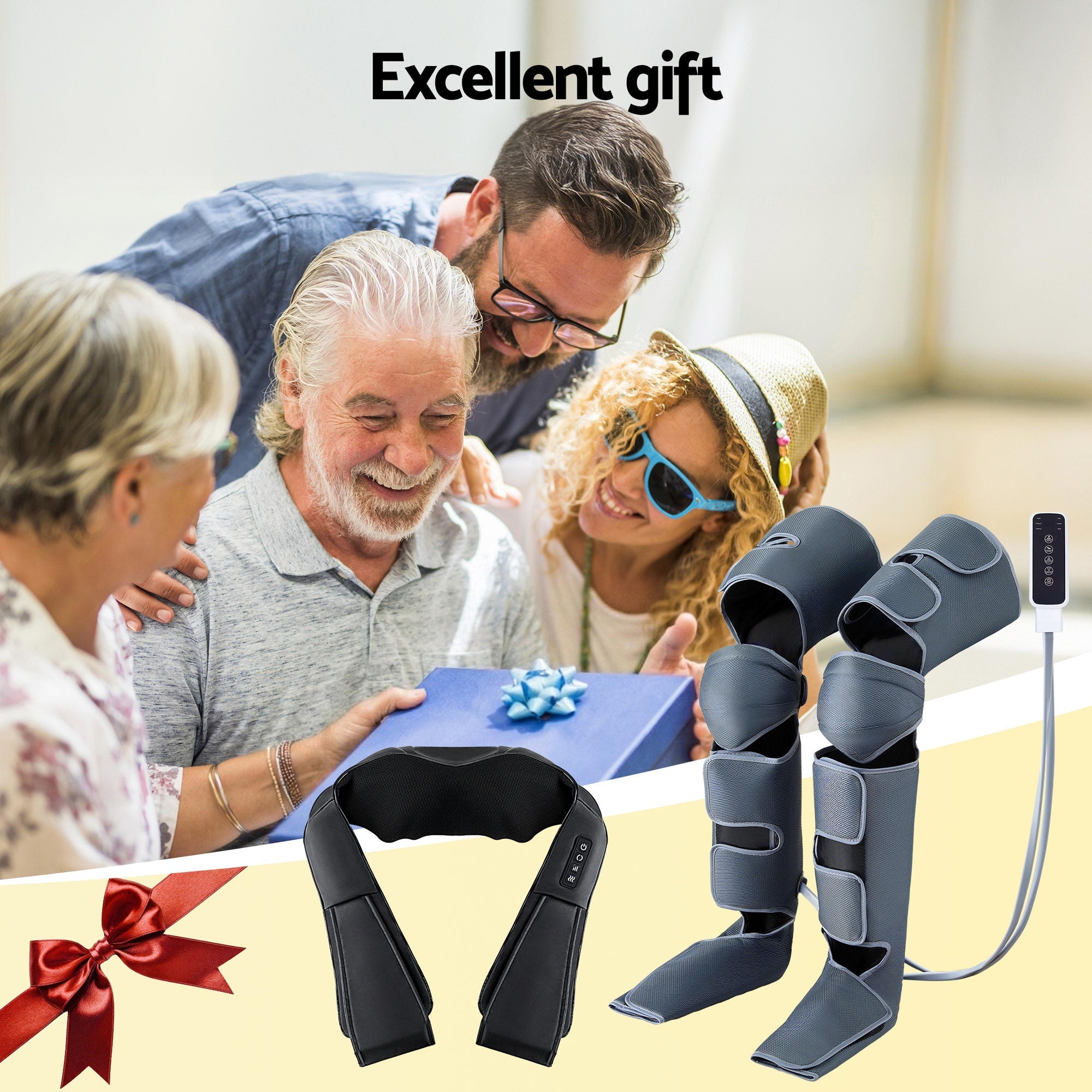 Electric Leg Foot Massager Air Wrap With Shiatsu Neck Massager Heating - Health & Beauty > Massage & Relaxation > Massagers - Rivercity House & Home Co. (ABN 18 642 972 209) - Affordable Modern Furniture Australia