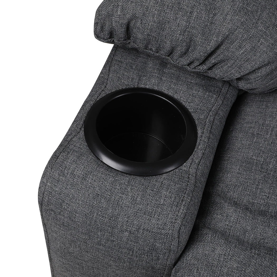 Electric Lift Recliner Chair with USB Charging and Cup Holders - Grey - Rivercity House & Home Co. (ABN 18 642 972 209) - Affordable Modern Furniture Australia