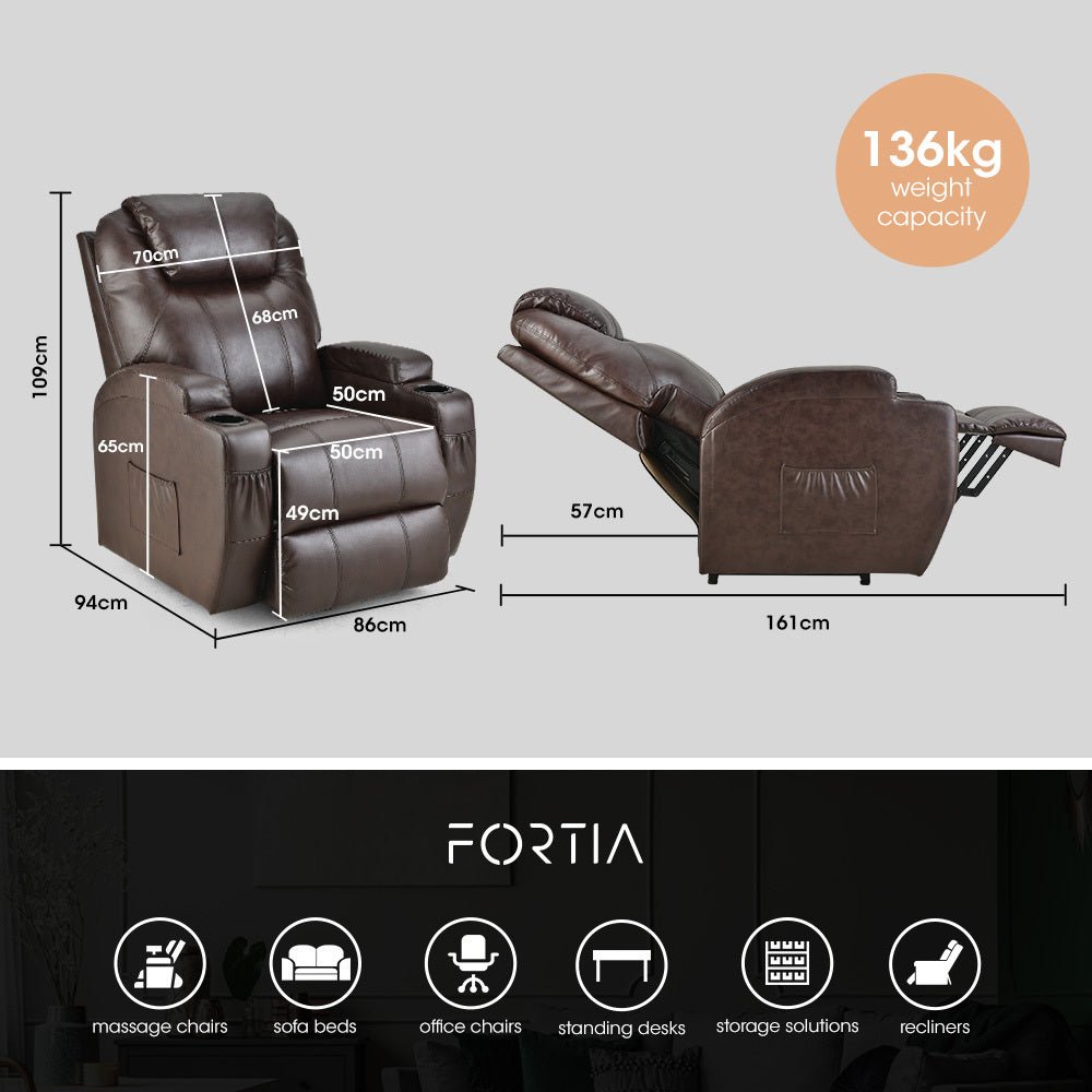 Electric Massage Lift Recliner Chair with 8-Point Massage and Heating - Dark Crimson - Furniture > Bar Stools & Chairs > Massage Chairs - Rivercity House & Home Co. (ABN 18 642 972 209) - Affordable Modern Furniture Australia