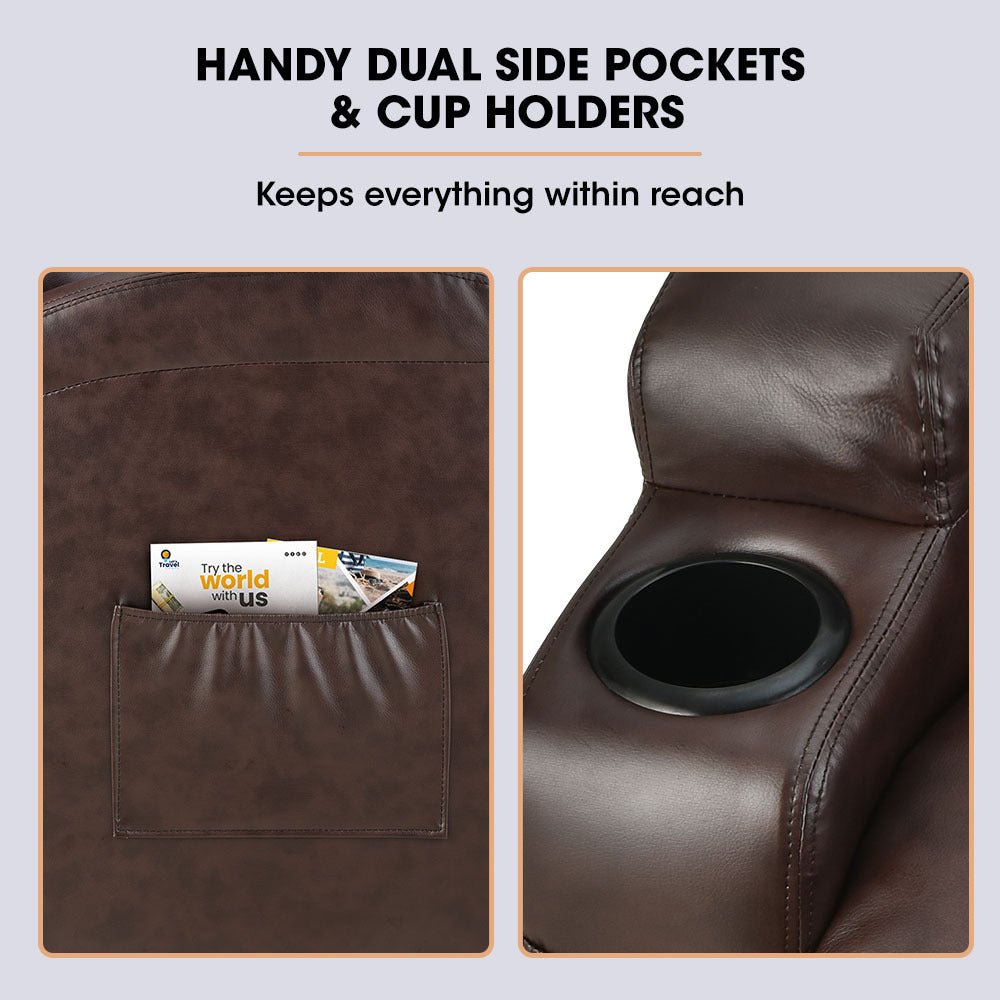 Electric Massage Lift Recliner Chair with 8-Point Massage and Heating - Dark Crimson - Furniture > Bar Stools & Chairs > Massage Chairs - Rivercity House & Home Co. (ABN 18 642 972 209) - Affordable Modern Furniture Australia