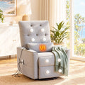 Electric Massage Recliner Chair with 270° Swivel, Heat & Remote Control - Grey