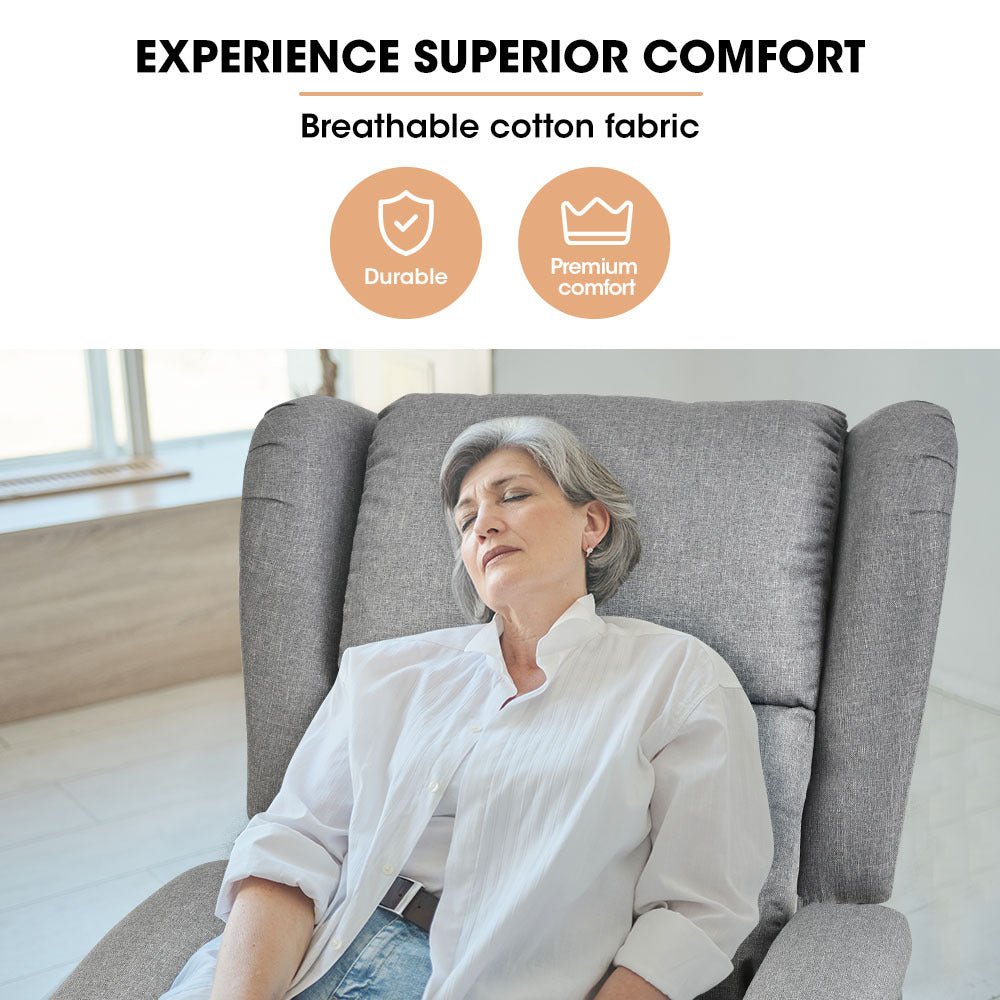 Electric Recliner Lift Chair with Massage and Heat Therapy for Elderly - Grey - Furniture > Bar Stools & Chairs > Massage Chairs - Rivercity House & Home Co. (ABN 18 642 972 209) - Affordable Modern Furniture Australia