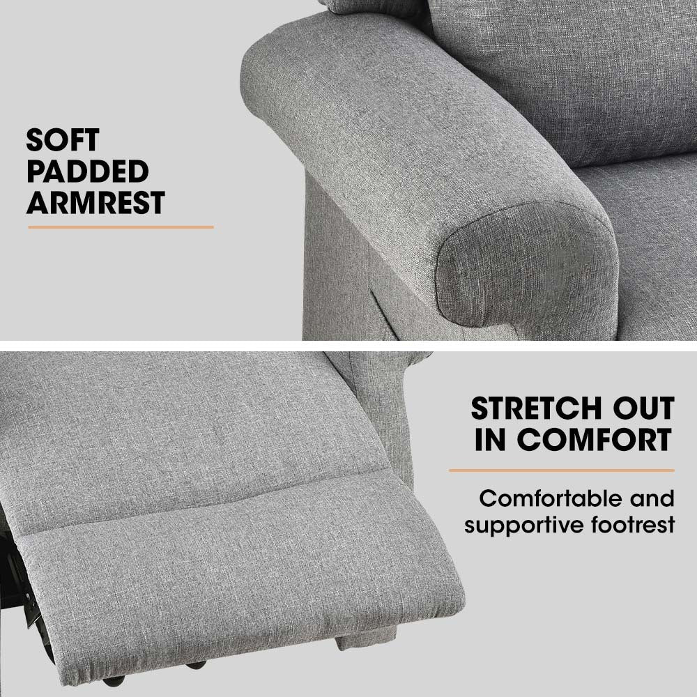 Electric Recliner Lift Chair with Massage and Heat Therapy for Elderly - Grey - Furniture > Bar Stools & Chairs > Massage Chairs - Rivercity House & Home Co. (ABN 18 642 972 209) - Affordable Modern Furniture Australia