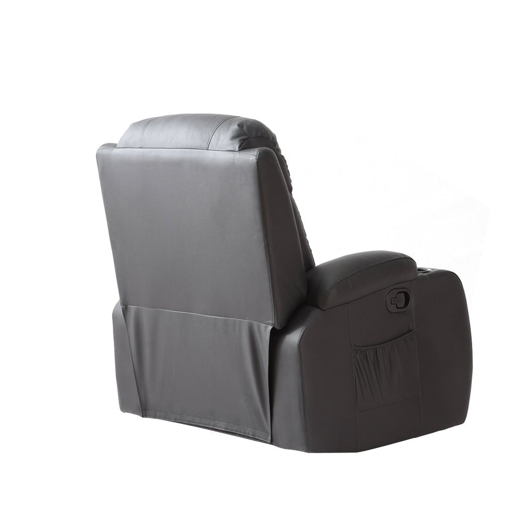 Electric Reclining Massage Chair with Heated Lumbar and Remote Control - Black - Rivercity House & Home Co. (ABN 18 642 972 209) - Affordable Modern Furniture Australia