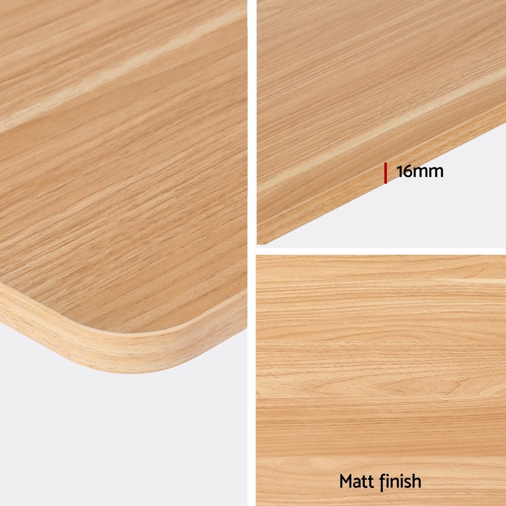 Electric Standing Desk 140cm Adjustable Height Motorised Home Office Desk Oak Black - Furniture > Office > Desks - Rivercity House & Home Co. (ABN 18 642 972 209) - Affordable Modern Furniture Australia