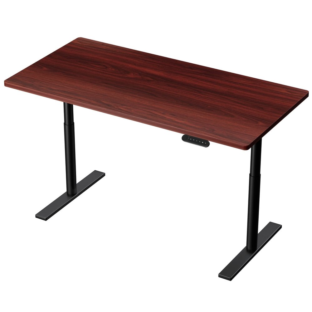 Electric Standing Desk Adjustable Sit Stand Desks Black Walnut 140cm - Furniture > Office - Rivercity House & Home Co. (ABN 18 642 972 209) - Affordable Modern Furniture Australia