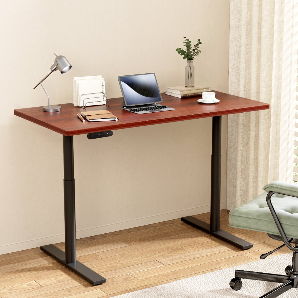 Electric Standing Desk Adjustable Sit Stand Desks Black Walnut 140cm - Furniture > Office - Rivercity House & Home Co. (ABN 18 642 972 209) - Affordable Modern Furniture Australia