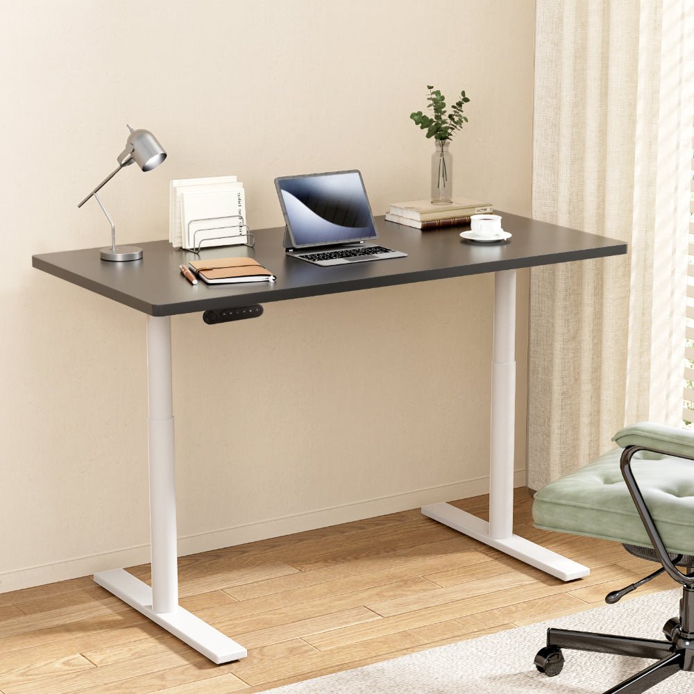 Electric Standing Desk Adjustable Sit Stand Desks White Black 140cm - Furniture > Office - Rivercity House & Home Co. (ABN 18 642 972 209) - Affordable Modern Furniture Australia