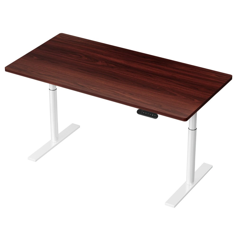 Electric Standing Desk Adjustable Sit Stand Desks White Walnut 140cm - Furniture > Office - Rivercity House & Home Co. (ABN 18 642 972 209) - Affordable Modern Furniture Australia