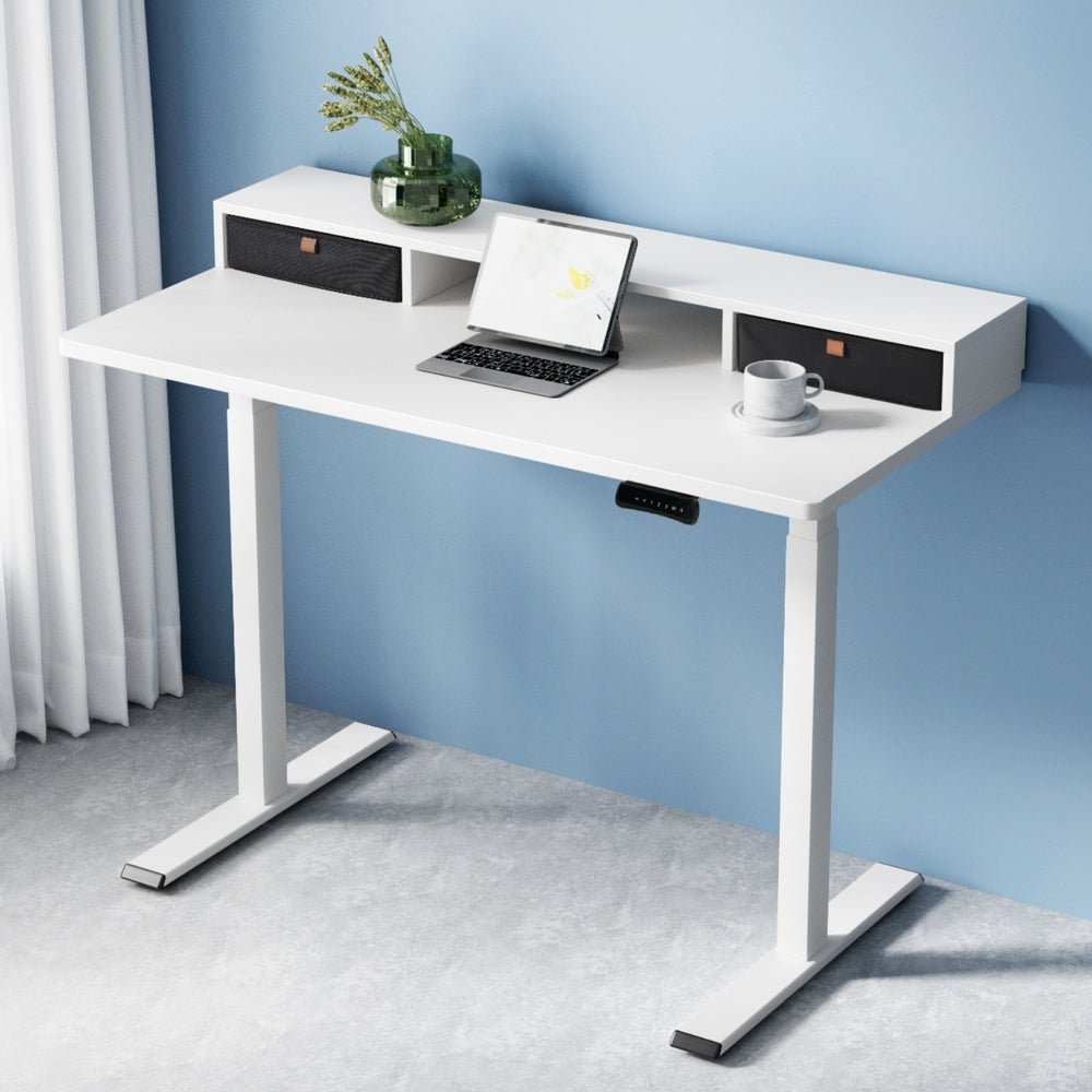 Electric Standing Desk Dual Motor Office Table With Shelf Drawer120CM - Furniture > Office > Office & Desk Chairs - Rivercity House & Home Co. (ABN 18 642 972 209) - Affordable Modern Furniture Australia