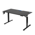 Electric Height Adjustable Standing Gaming Desk 140cm with RGB LED - Black