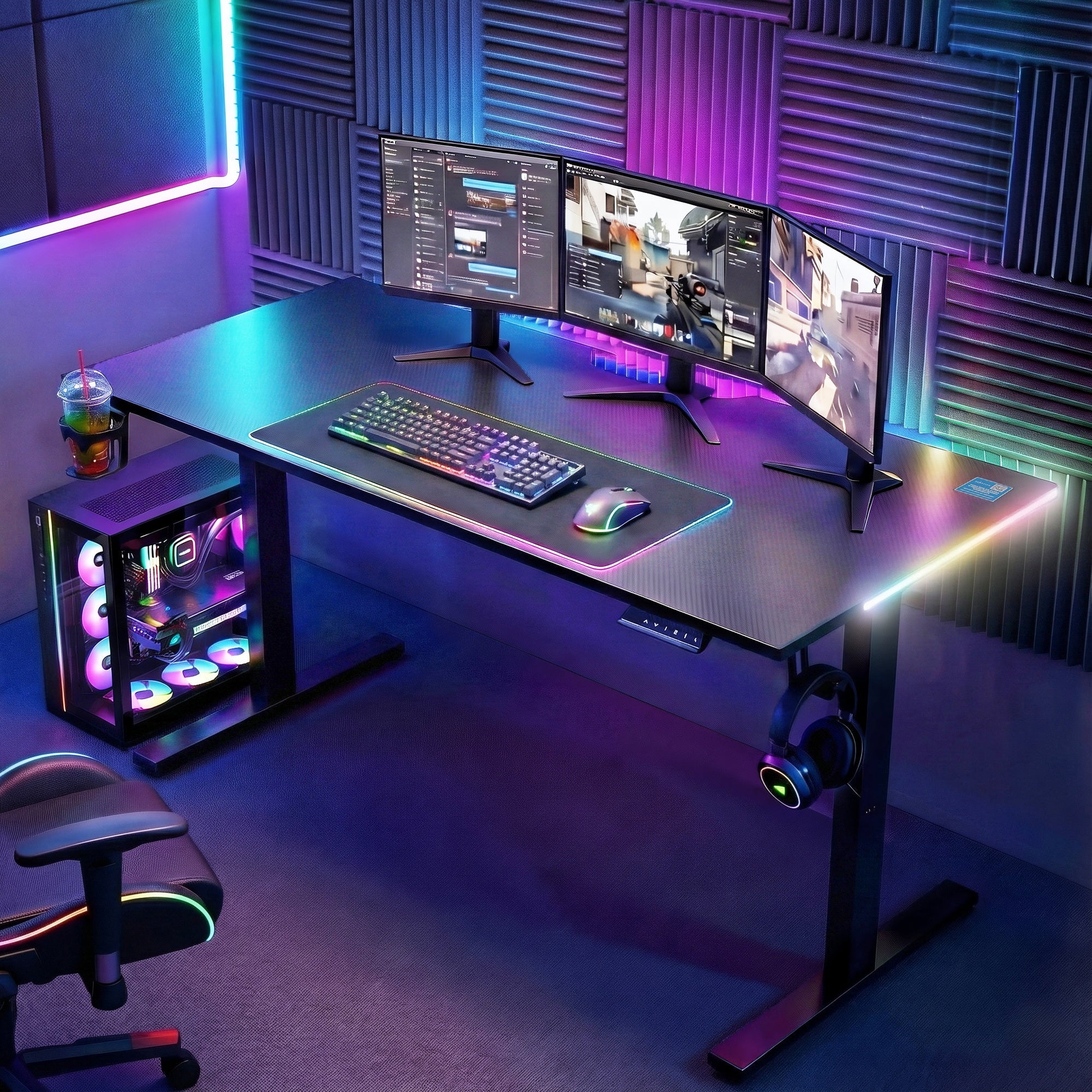 Electric Standing Desk Height Adjustable Gaming Desk Home Office 140cm - Furniture > Office > Desks - Rivercity House & Home Co. (ABN 18 642 972 209) - Affordable Modern Furniture Australia