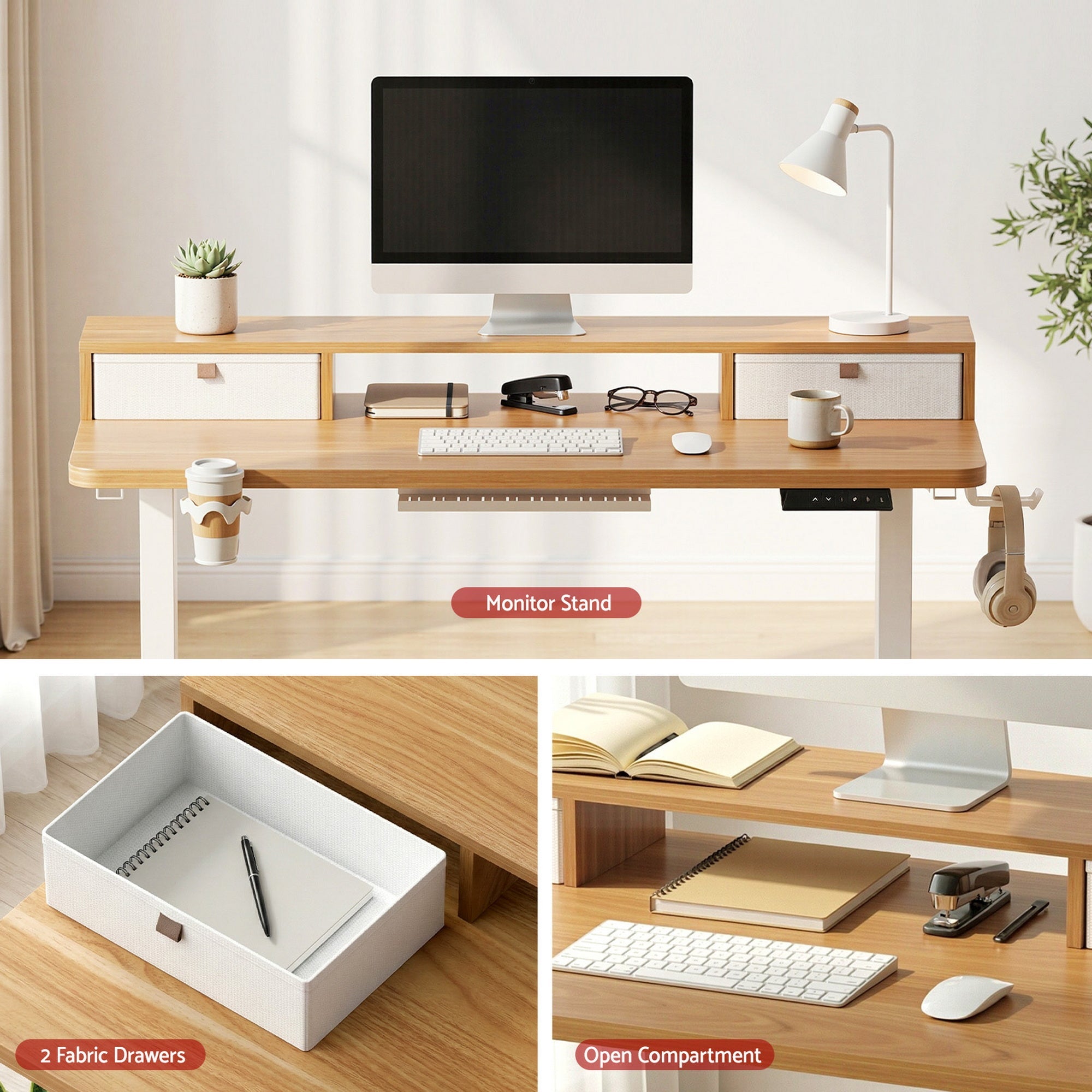 Electric Standing Desk Height Adjustable Sit Stand Desk Home Office - Furniture > Office > Desks - Rivercity House & Home Co. (ABN 18 642 972 209) - Affordable Modern Furniture Australia