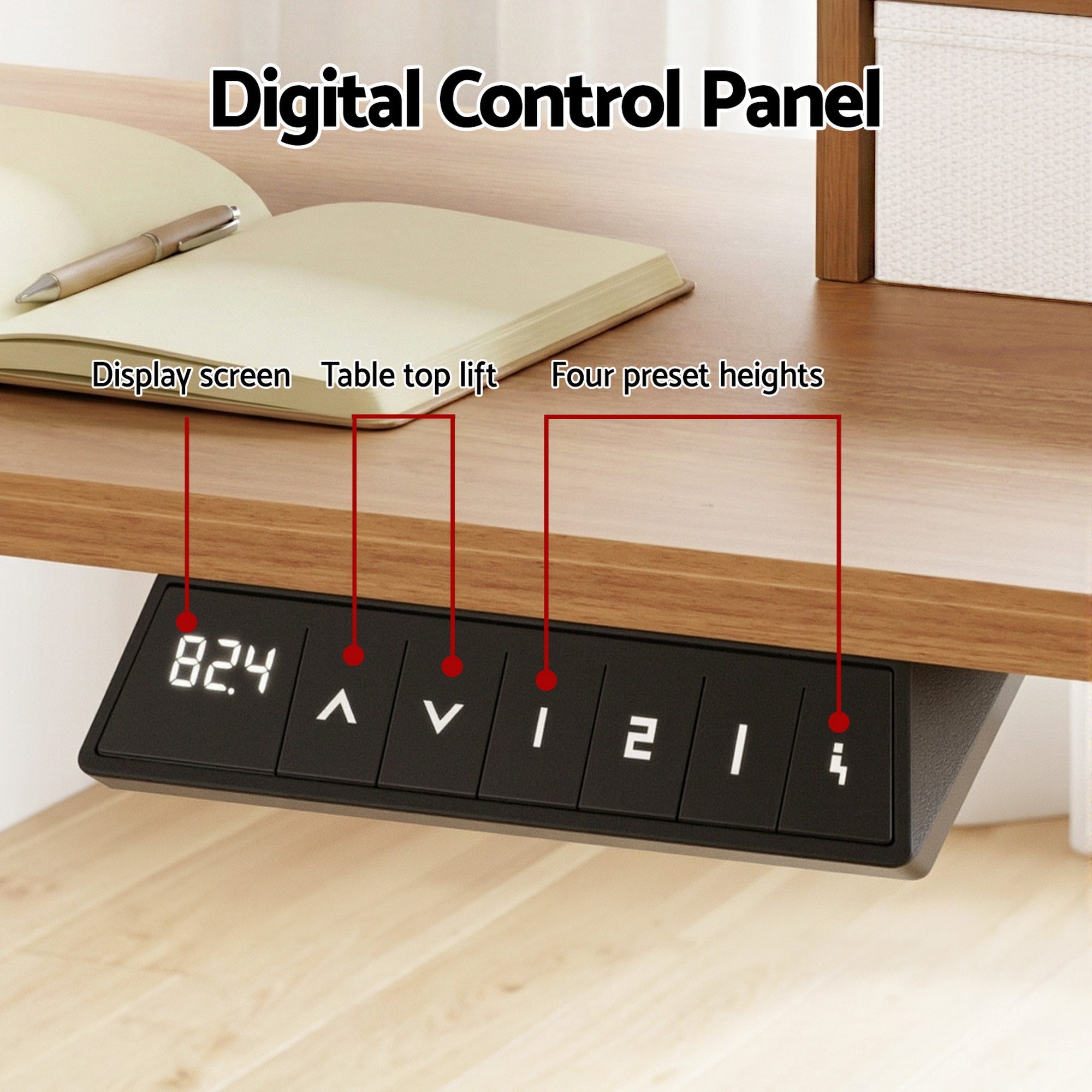 Electric Standing Desk Height Adjustable Sit Stand Desk Home Office - Furniture > Office > Desks - Rivercity House & Home Co. (ABN 18 642 972 209) - Affordable Modern Furniture Australia