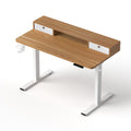 Electric Height Adjustable Sit Stand Desk with Storage - Oak & White