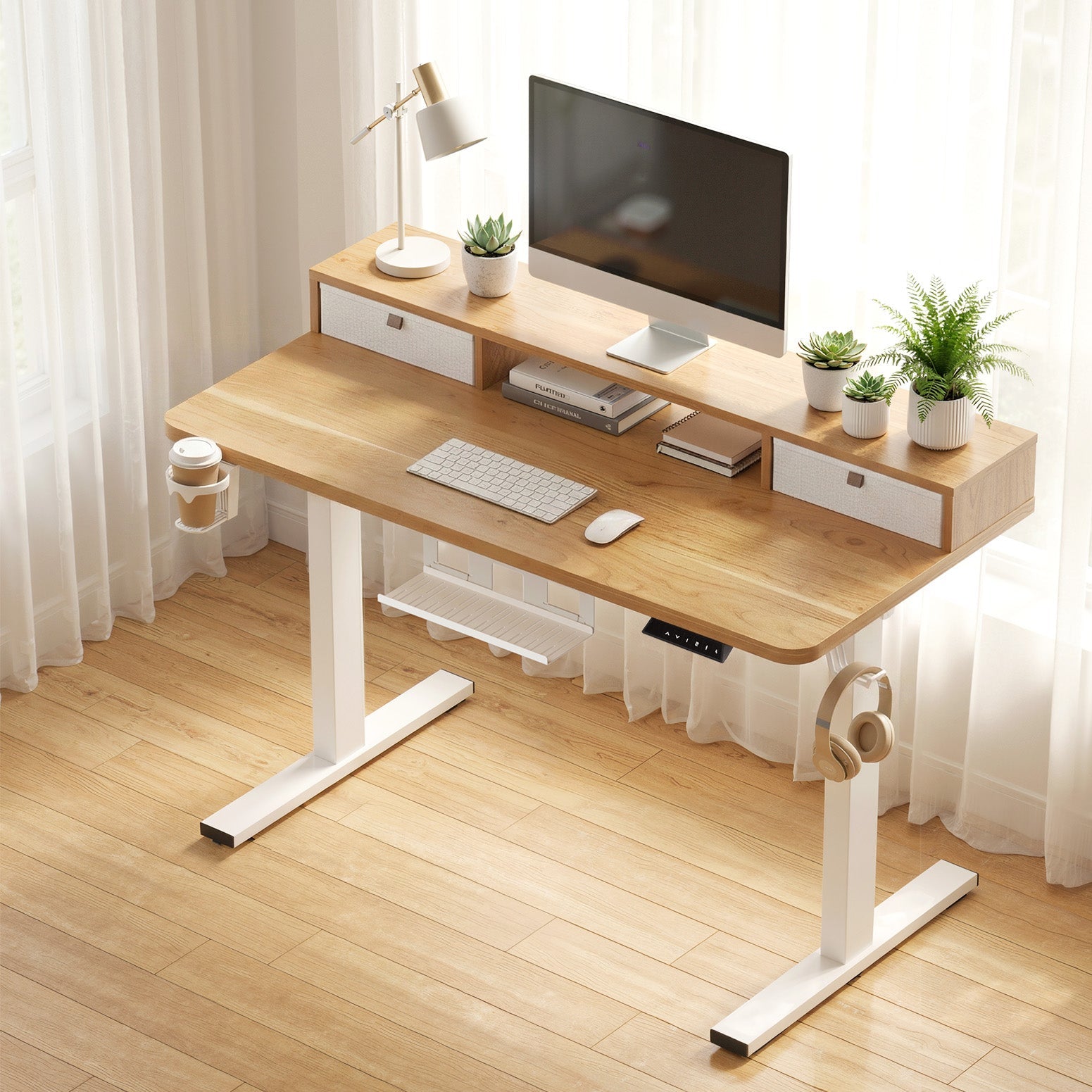 Electric Standing Desk Height Adjustable Sit Stand Desk Home Office - Furniture > Office > Desks - Rivercity House & Home Co. (ABN 18 642 972 209) - Affordable Modern Furniture Australia