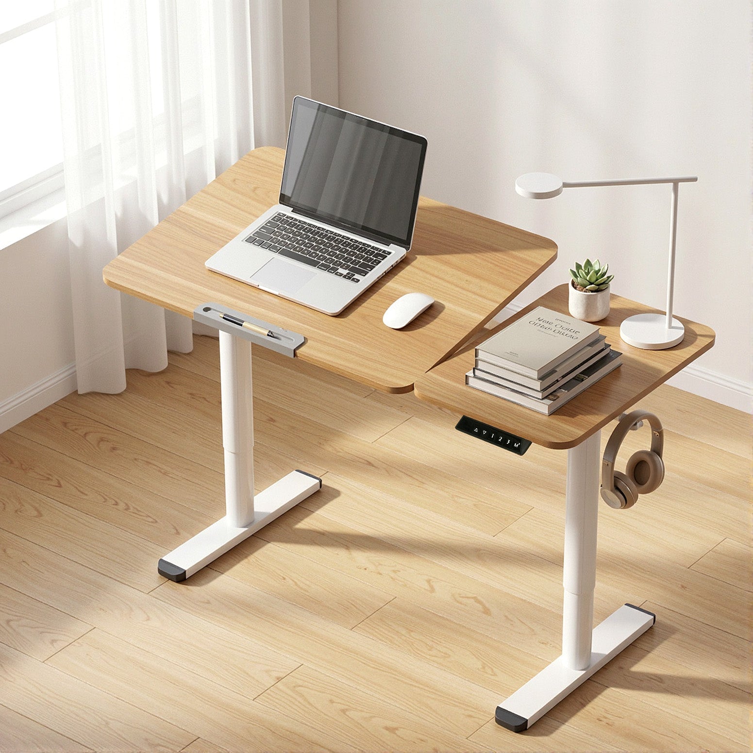 Electric Standing Desk Height Adjustable Sit Stand Desk Tilting Top - Furniture > Office > Desks - Rivercity House & Home Co. (ABN 18 642 972 209) - Affordable Modern Furniture Australia