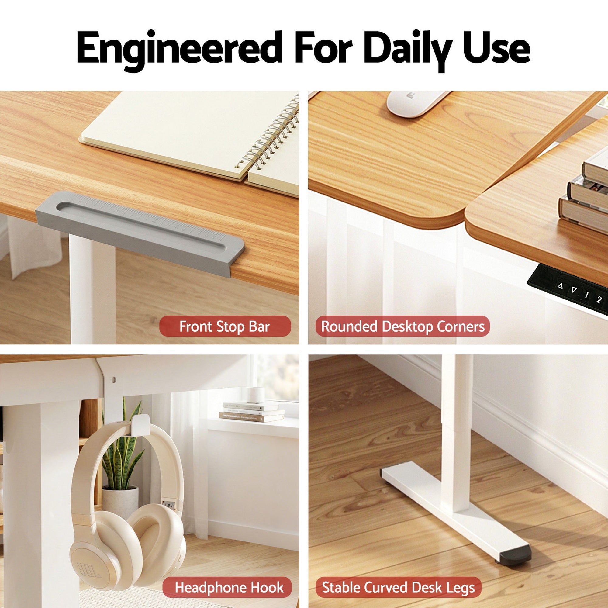 Electric Standing Desk Height Adjustable Sit Stand Desk Tilting Top - Furniture > Office > Desks - Rivercity House & Home Co. (ABN 18 642 972 209) - Affordable Modern Furniture Australia