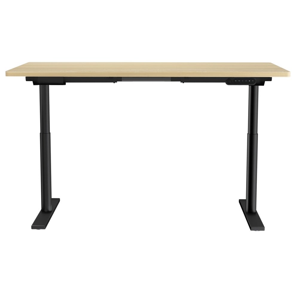 Electric Standing Desk Height Adjustable Sit Stand Desks Black Oak 140cm - Furniture > Office - Rivercity House & Home Co. (ABN 18 642 972 209) - Affordable Modern Furniture Australia