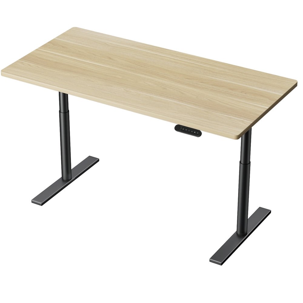 Electric Standing Desk Height Adjustable Sit Stand Desks Black Oak 140cm - Furniture > Office - Rivercity House & Home Co. (ABN 18 642 972 209) - Affordable Modern Furniture Australia