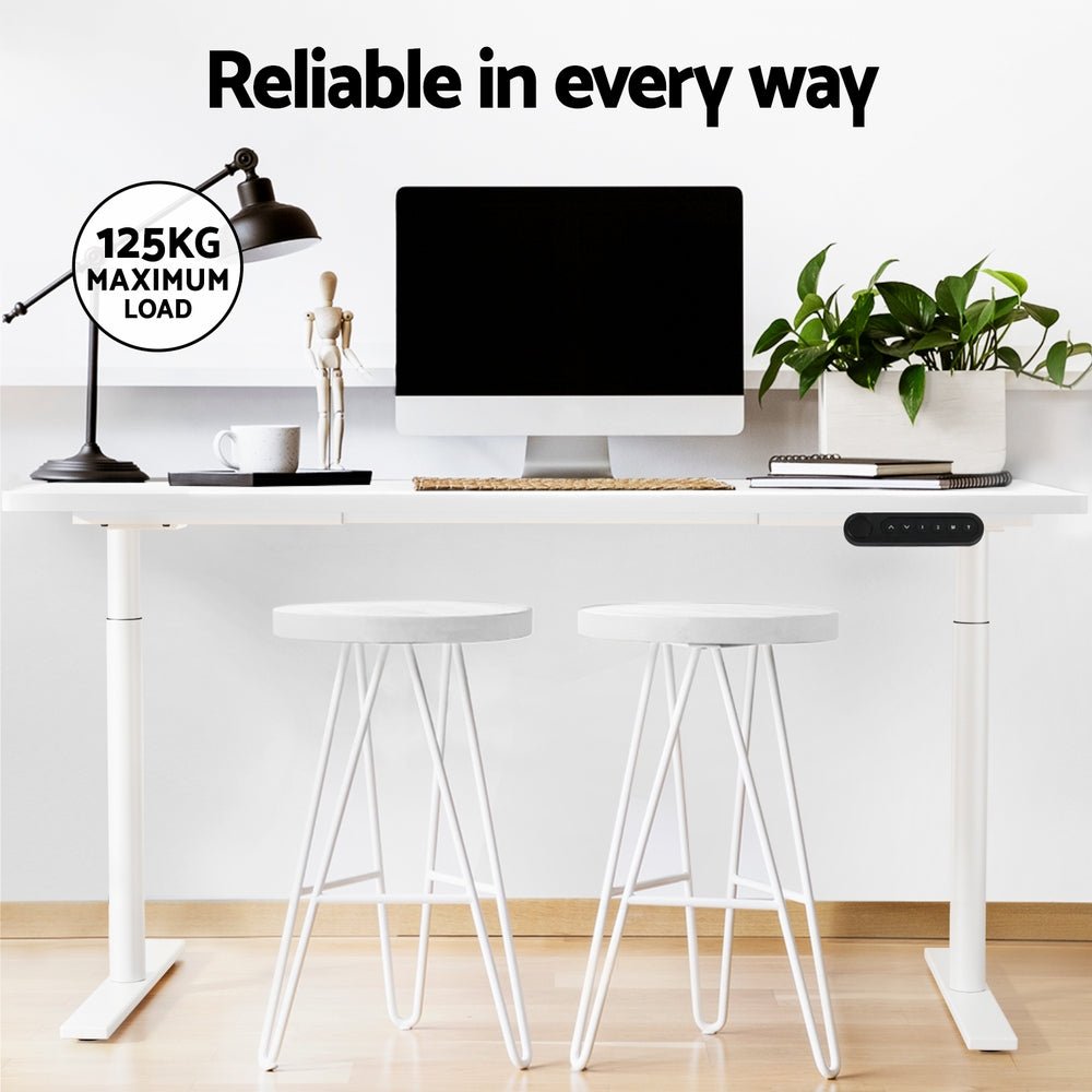 Electric Standing Desk Height Adjustable Sit Stand Desks White 140cm - Furniture > Office - Rivercity House & Home Co. (ABN 18 642 972 209) - Affordable Modern Furniture Australia