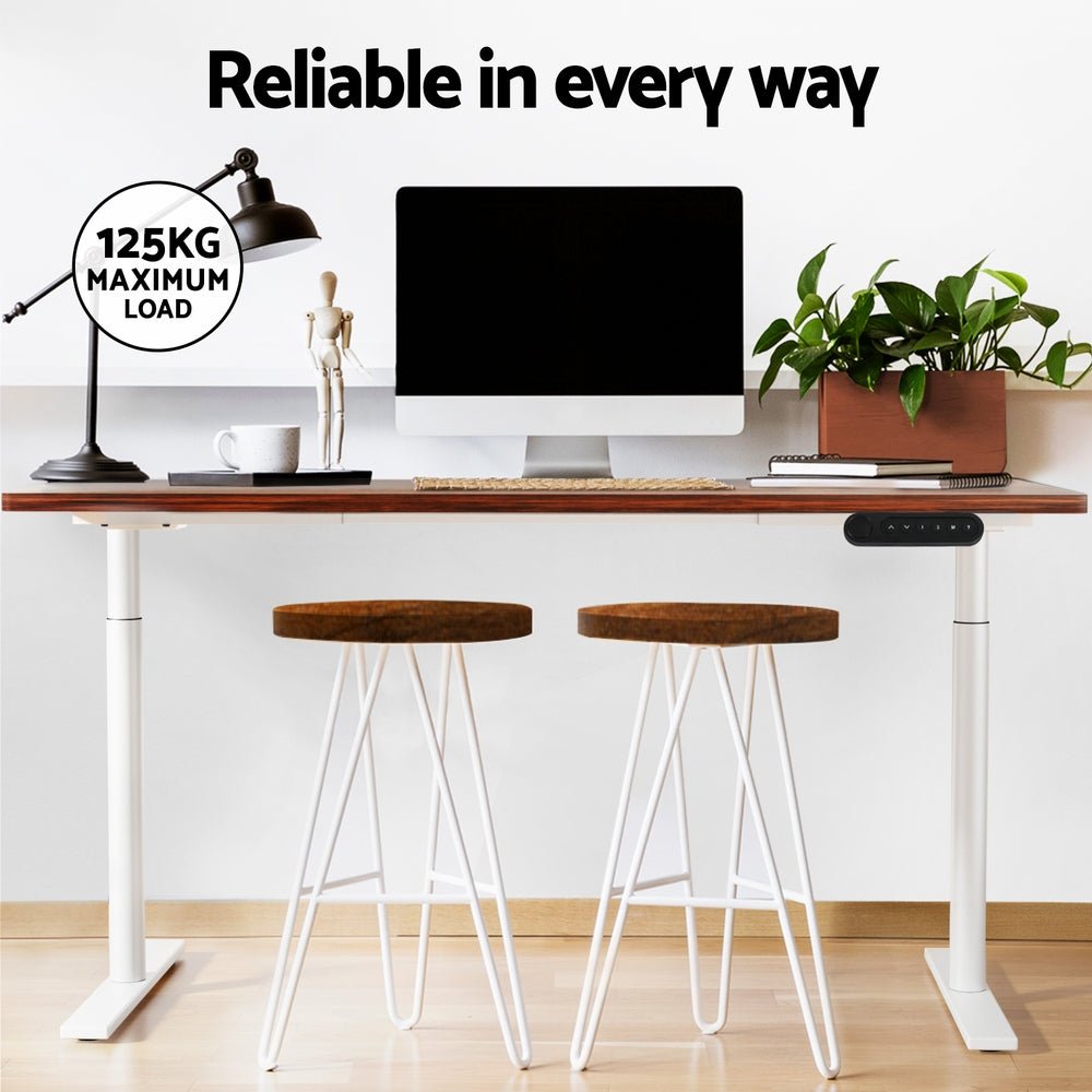 Electric Standing Desk Height Adjustable Sit Stand Desks White Brown - Furniture > Office - Rivercity House & Home Co. (ABN 18 642 972 209) - Affordable Modern Furniture Australia