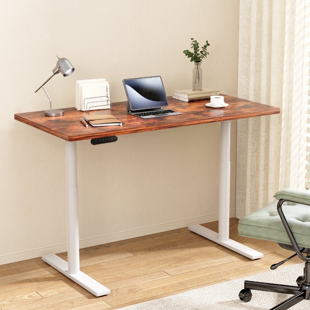 Electric Standing Desk Height Adjustable Sit Stand Desks White Brown - Furniture > Office - Rivercity House & Home Co. (ABN 18 642 972 209) - Affordable Modern Furniture Australia
