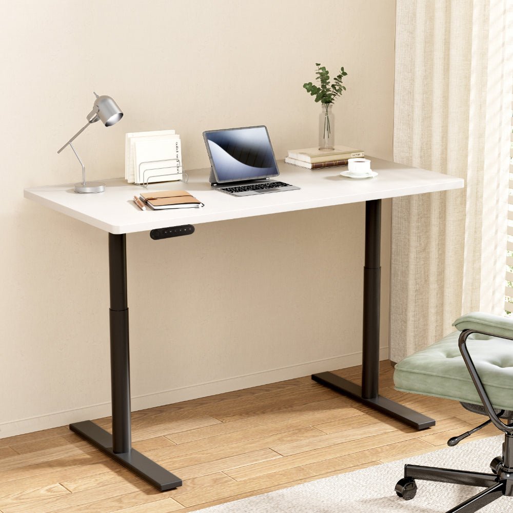 Electric Standing Desk Motorised Adjustable Sit Stand Desks Black White - Furniture > Office - Rivercity House & Home Co. (ABN 18 642 972 209) - Affordable Modern Furniture Australia