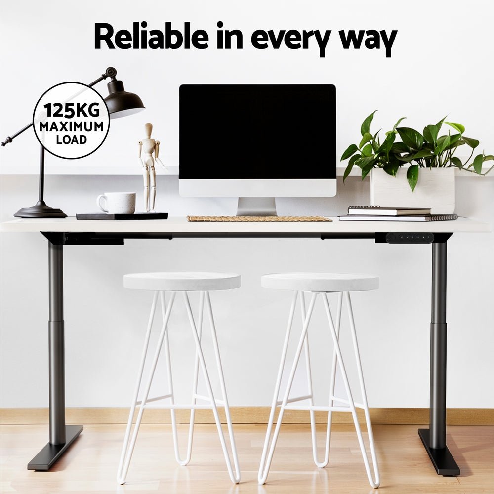 Electric Standing Desk Motorised Adjustable Sit Stand Desks Black White - Furniture > Office - Rivercity House & Home Co. (ABN 18 642 972 209) - Affordable Modern Furniture Australia