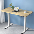 Electric Standing Desk Motorised Sit Stand Desks Table White Oak 140cm
