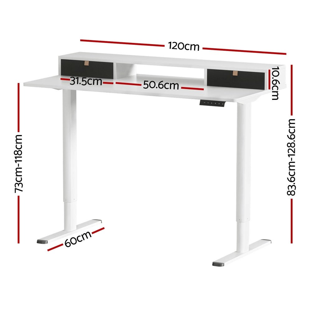 Electric Standing Desk Sit Stand Desks 120CM - Furniture > Office - Rivercity House & Home Co. (ABN 18 642 972 209) - Affordable Modern Furniture Australia