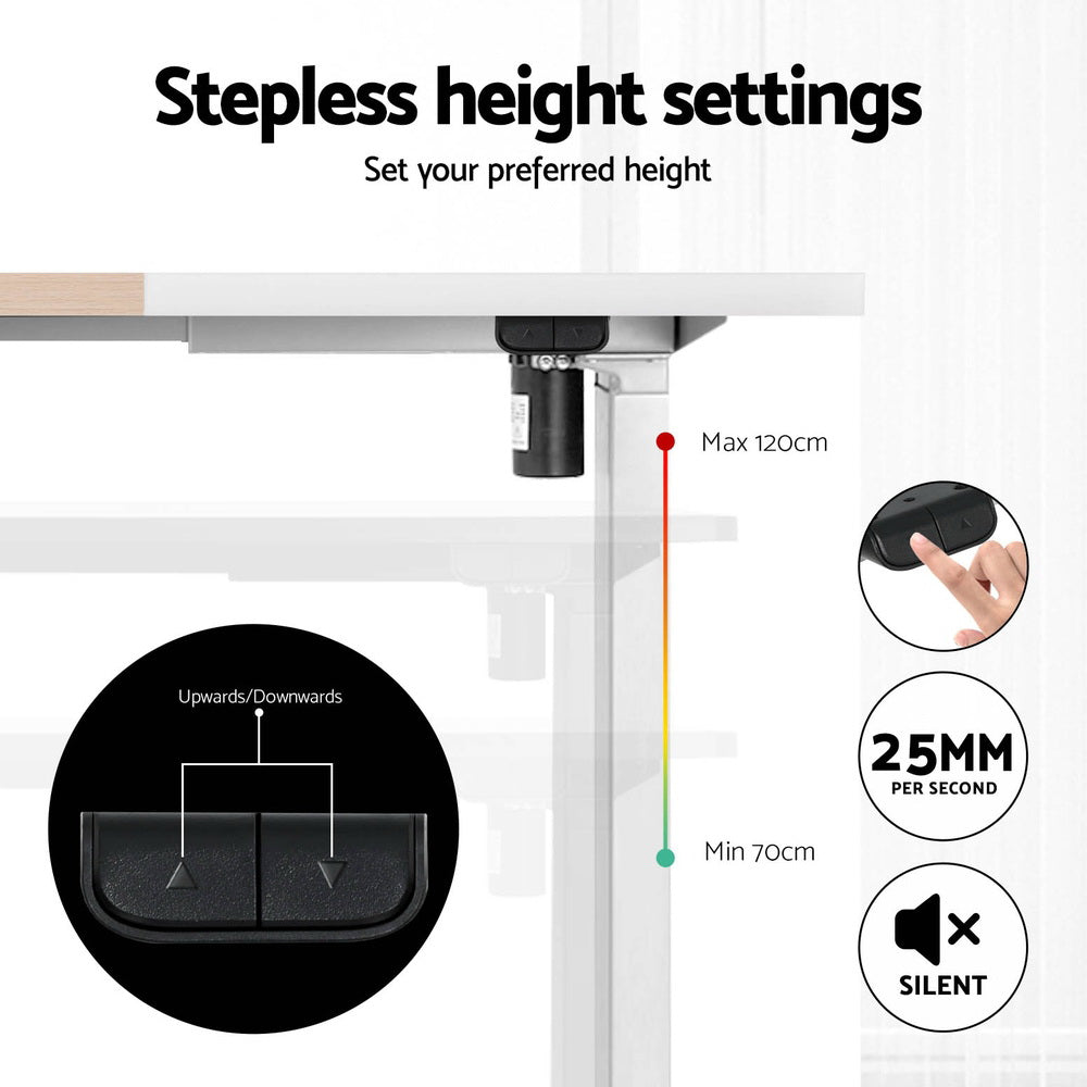 Electric Standing Desk Sit Stand Desks 140CM - Furniture > Office - Rivercity House & Home Co. (ABN 18 642 972 209) - Affordable Modern Furniture Australia