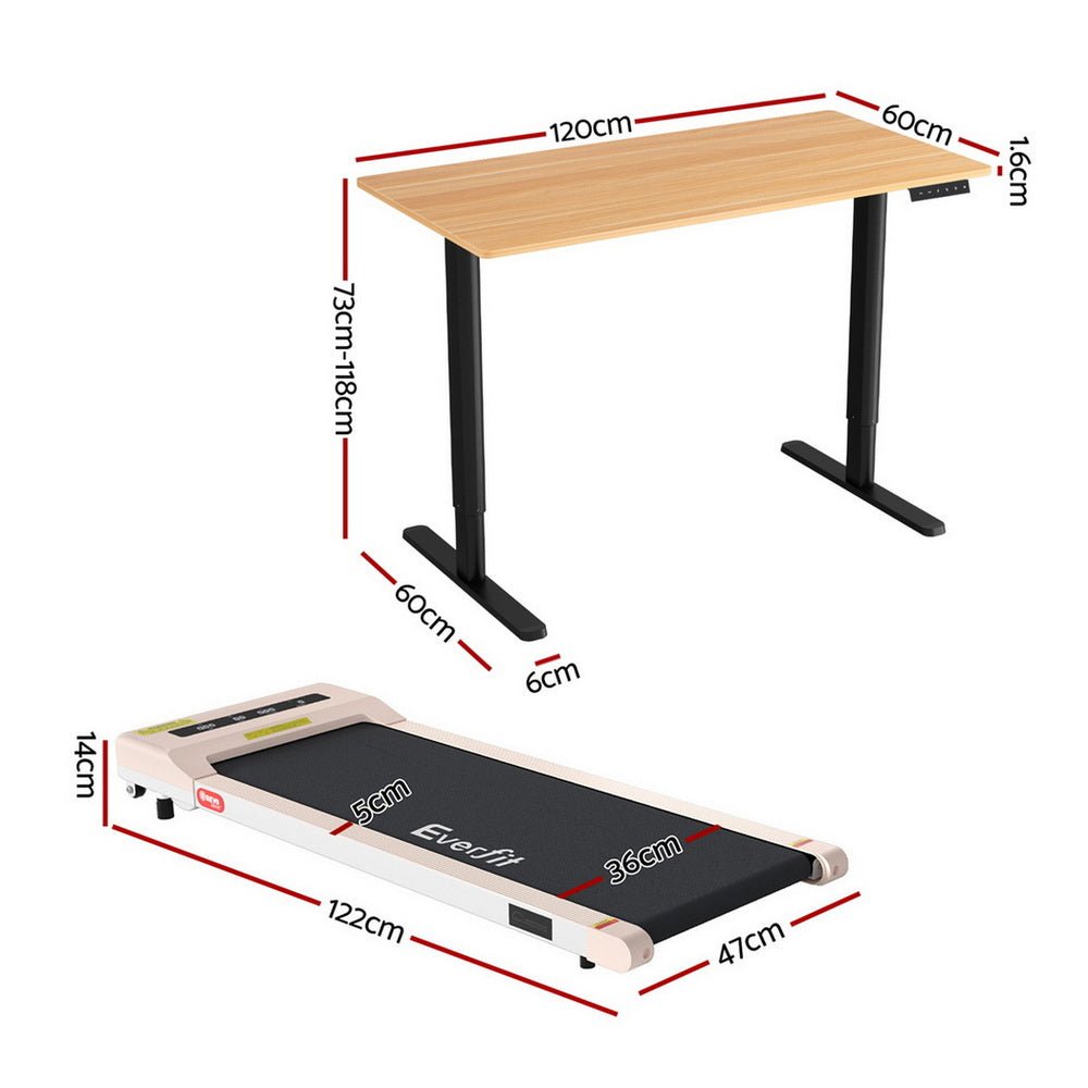 Electric Treadmill with 120cm Automatic Standing Desk Walking Pad 360mm - Furniture > Office > Desks - Rivercity House & Home Co. (ABN 18 642 972 209) - Affordable Modern Furniture Australia