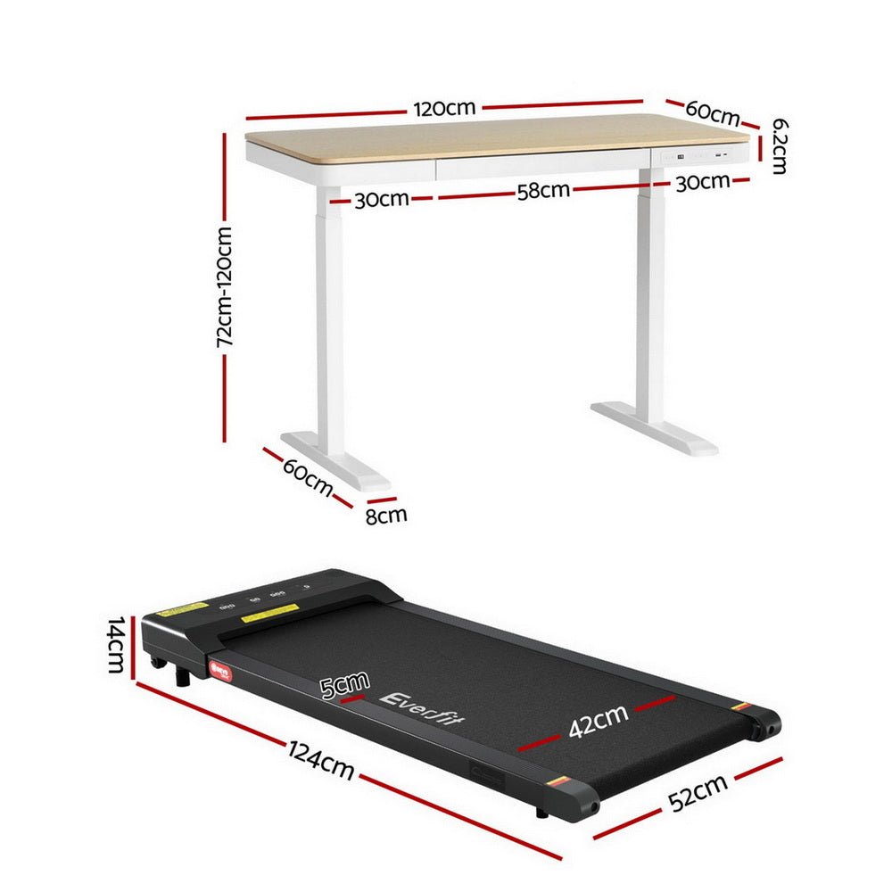 Electric Treadmill with 120cm Automatic Standing Desk Walking Pad 400mm - Furniture > Office > Desks - Rivercity House & Home Co. (ABN 18 642 972 209) - Affordable Modern Furniture Australia