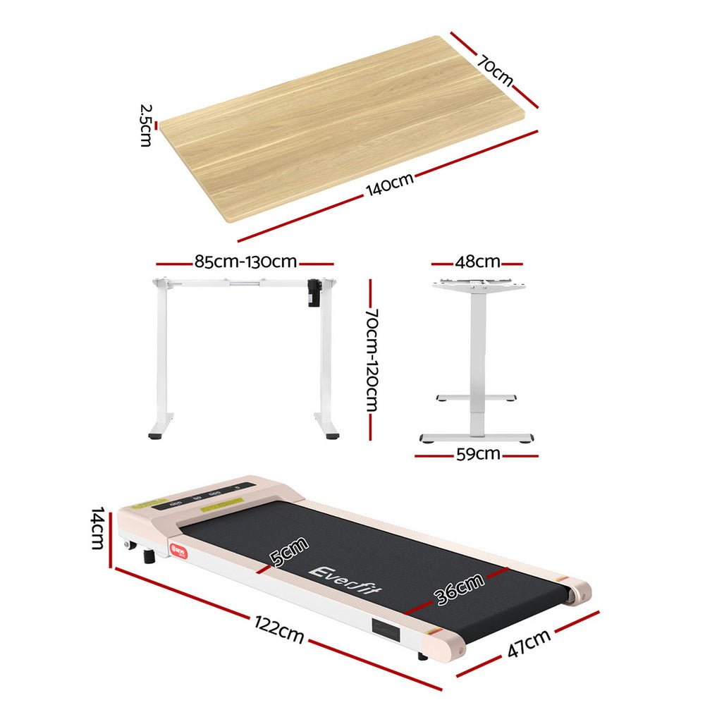 Electric Treadmill with 140cm Automatic Standing Desk Walking Pad 360mm - Furniture > Office > Desks - Rivercity House & Home Co. (ABN 18 642 972 209) - Affordable Modern Furniture Australia