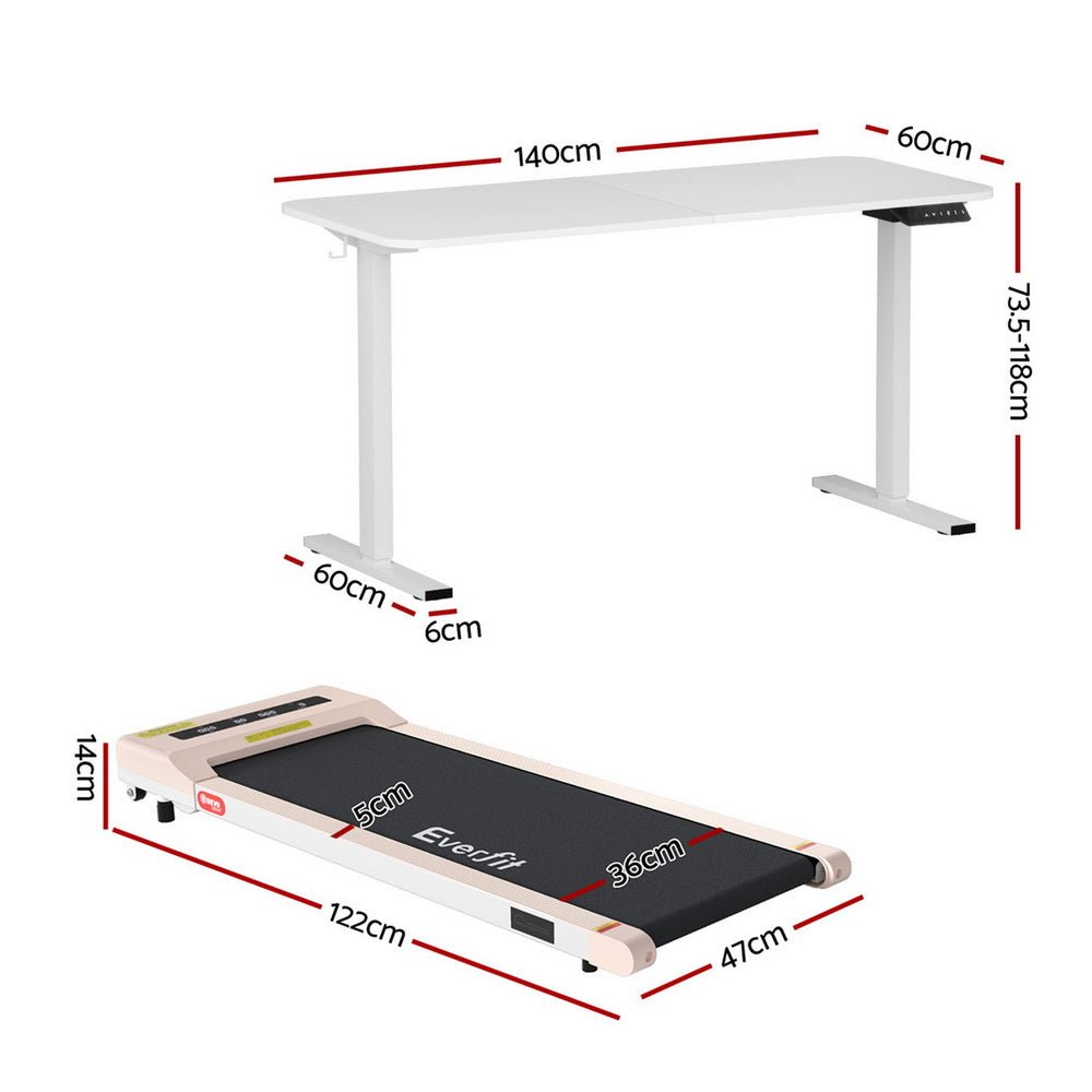Electric Treadmill with 140cm Automatic Standing Desk Walking Pad 360mm - Furniture > Office > Desks - Rivercity House & Home Co. (ABN 18 642 972 209) - Affordable Modern Furniture Australia