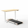 Electric Treadmill with 140cm Motorised Adjustable Standing Desk and 360mm Walking Pad - Oak