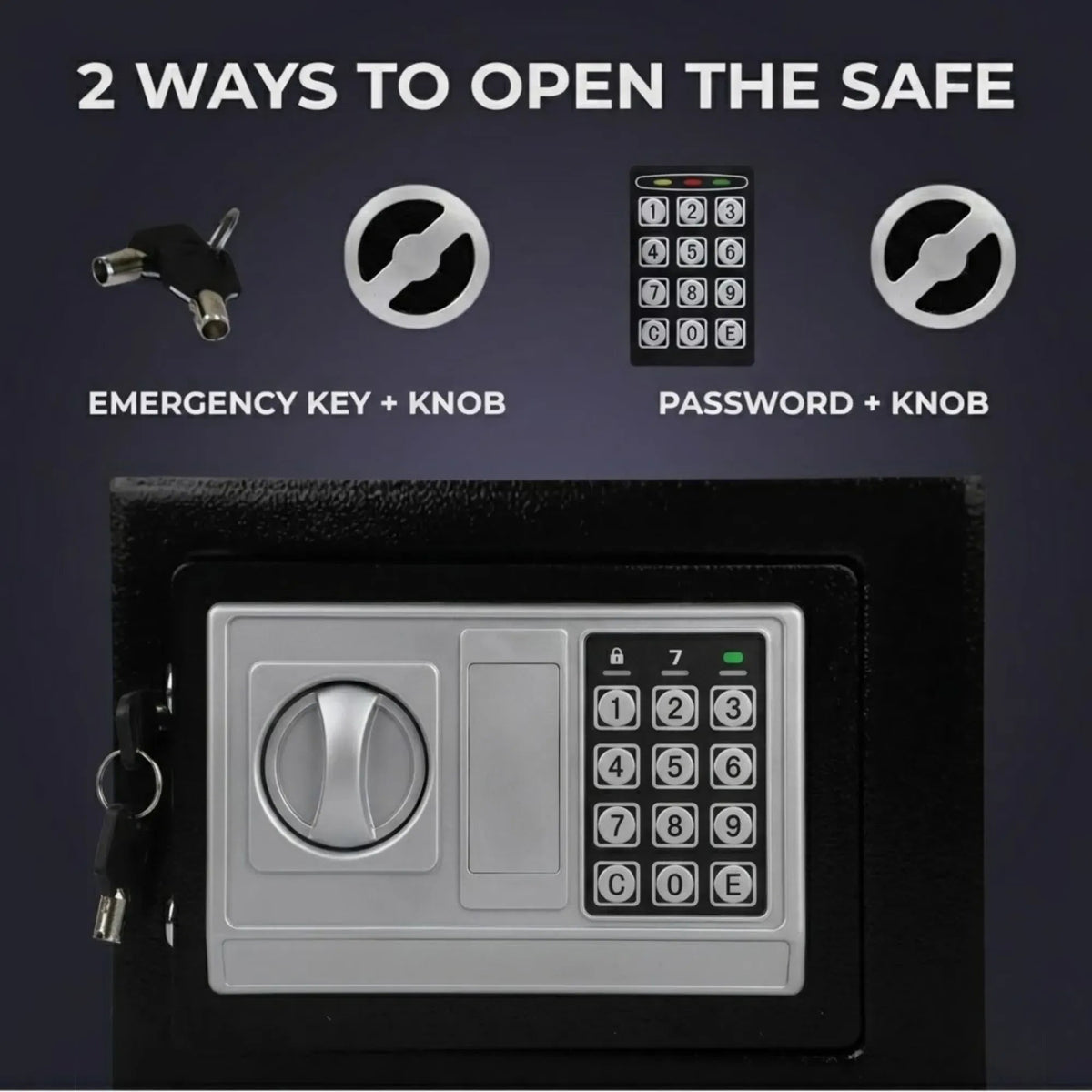 Electronic Safe Box with Deposit Slot and Programmable Keypad - Black - Home & Garden > Home Office Accessories > Desk Accessories - Rivercity House & Home Co. (ABN 18 642 972 209) - Affordable Modern Furniture Australia